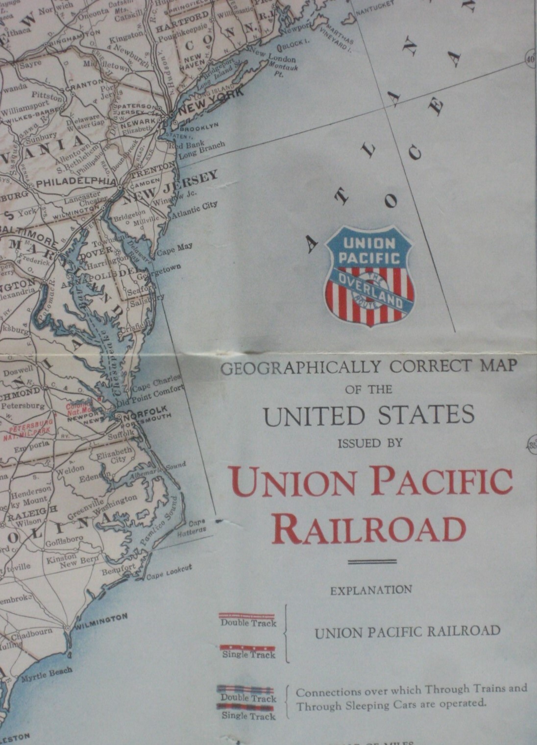 1938 UNION PACIFIC RAILROAD United States System Map Connections Photos History
