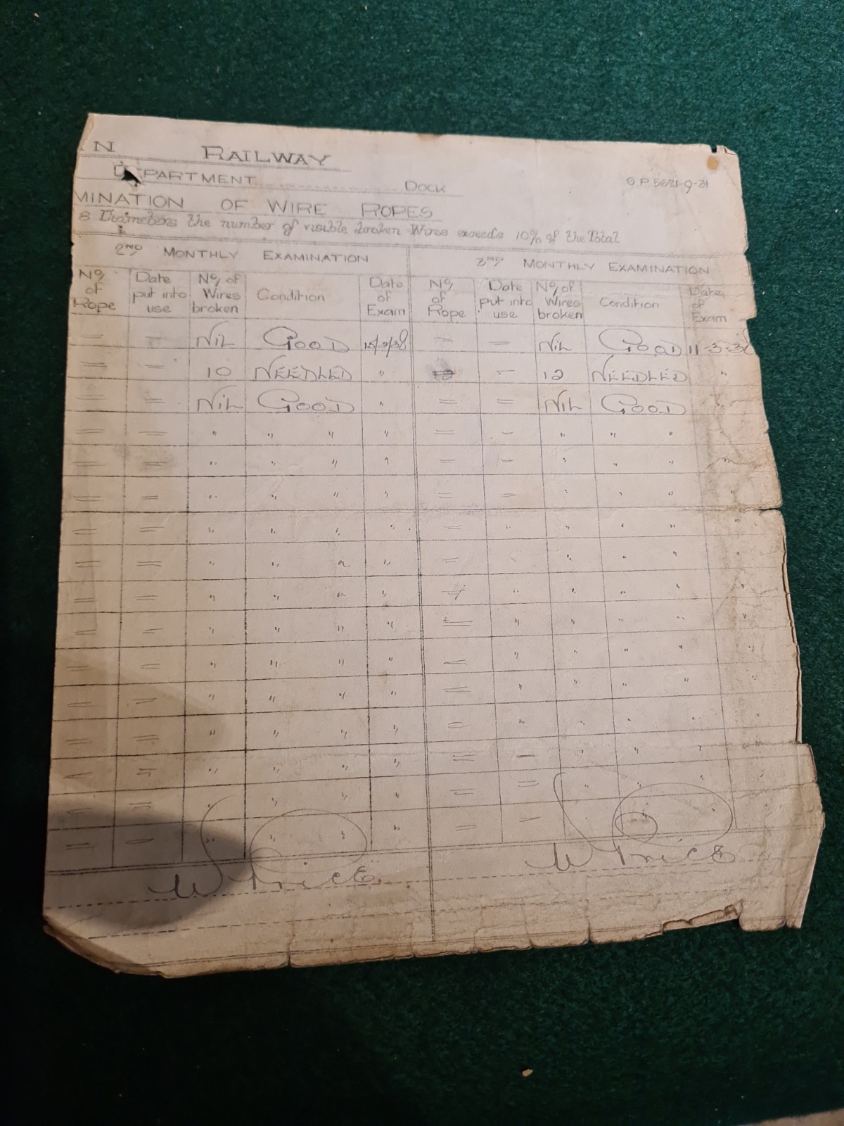 GWR Railway Barry Docks – 36 Electric Crane 1947 – Hoist Wire change & 1938 info