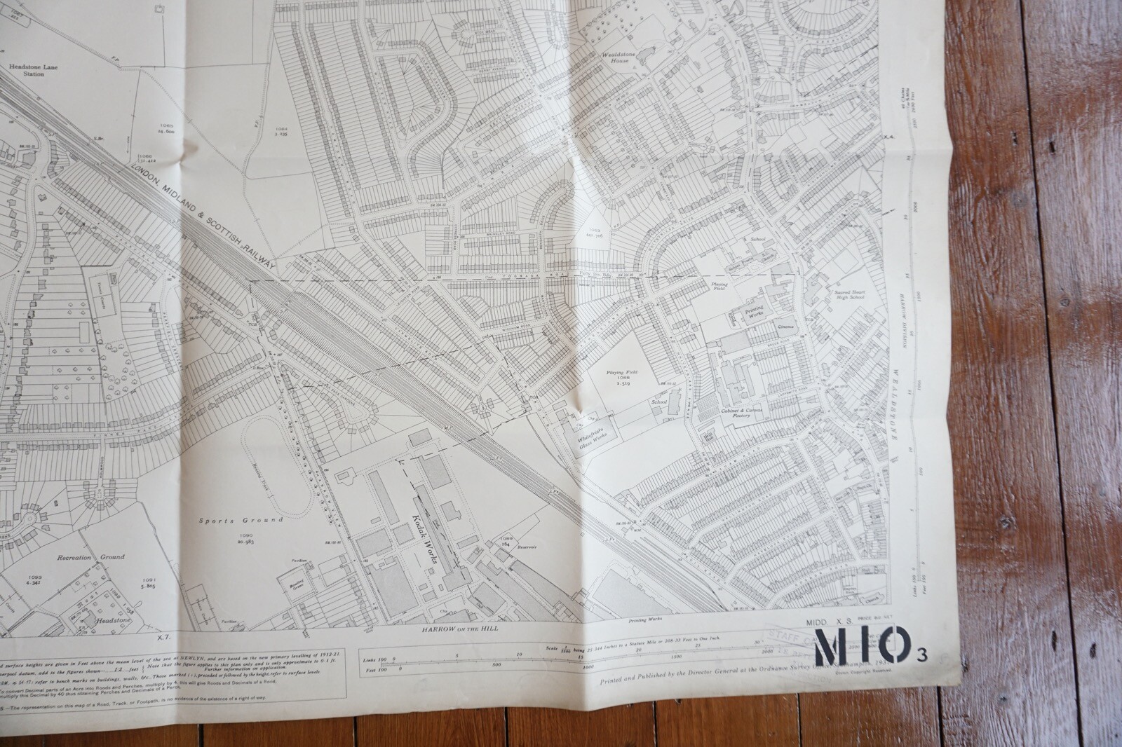 1936 Harrow Middlesex London LMS OS Railway Map