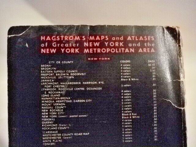 HAGSTROM’S MAP OF NEW YORK SUBWAYS ELEVATED LINES 1958 SOFT COVER FOLDED $.50