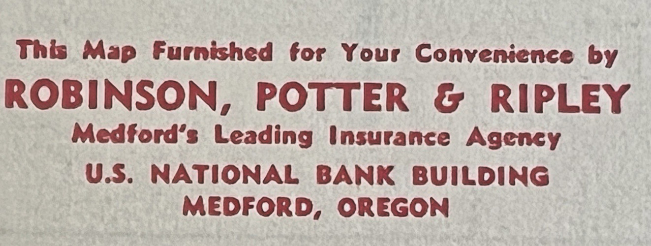 MEDFORD & JACKSON Co. OREGON 1956 Recreation & Street Maps POPULATION #’s 9E