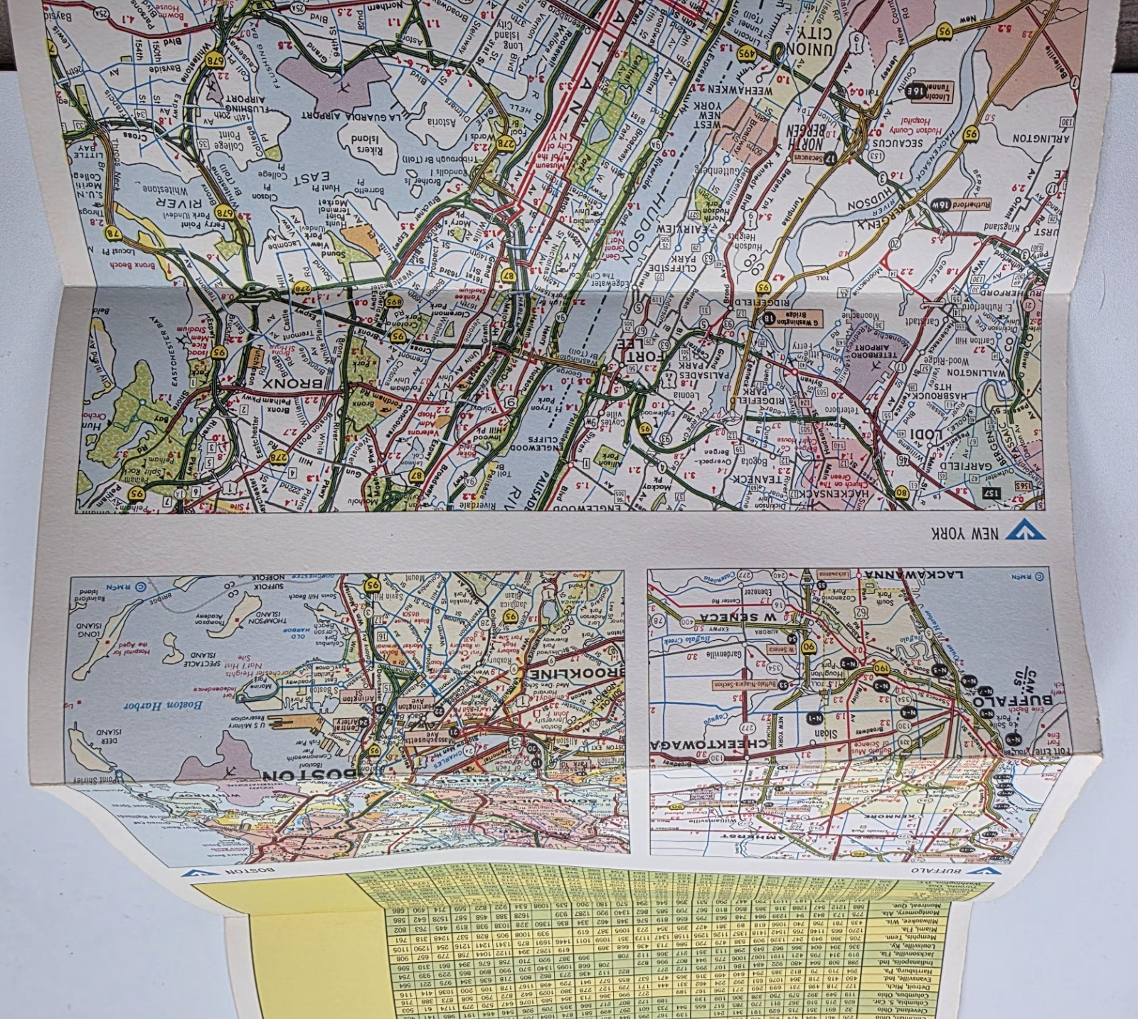 Vintage Rand McNally Road Atlas Map – New York, New Jersey, Connecticut