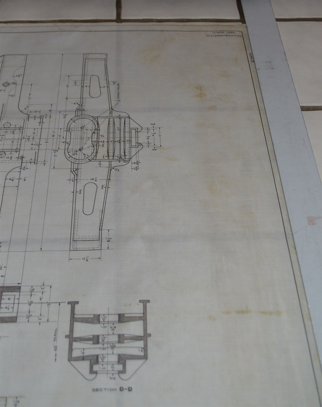 Original 1930 5ft+ Northern Pacific Railroad Blueprint Locomotive Tender Frame