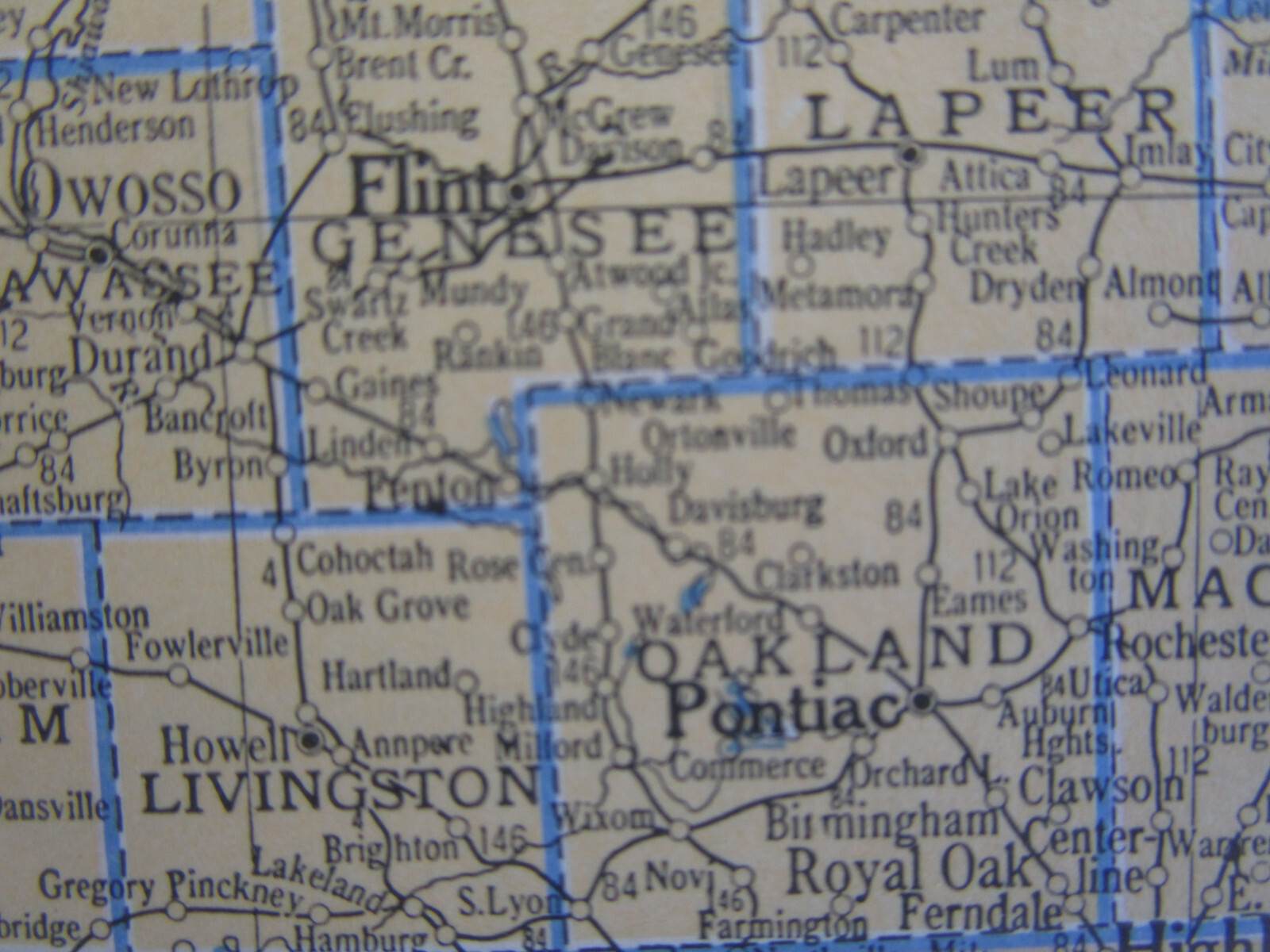 MI MN 1934 MICHIGAN RAILROAD Map ACADIA & BETSEY RIVER RR ~or~ MINNESOTA