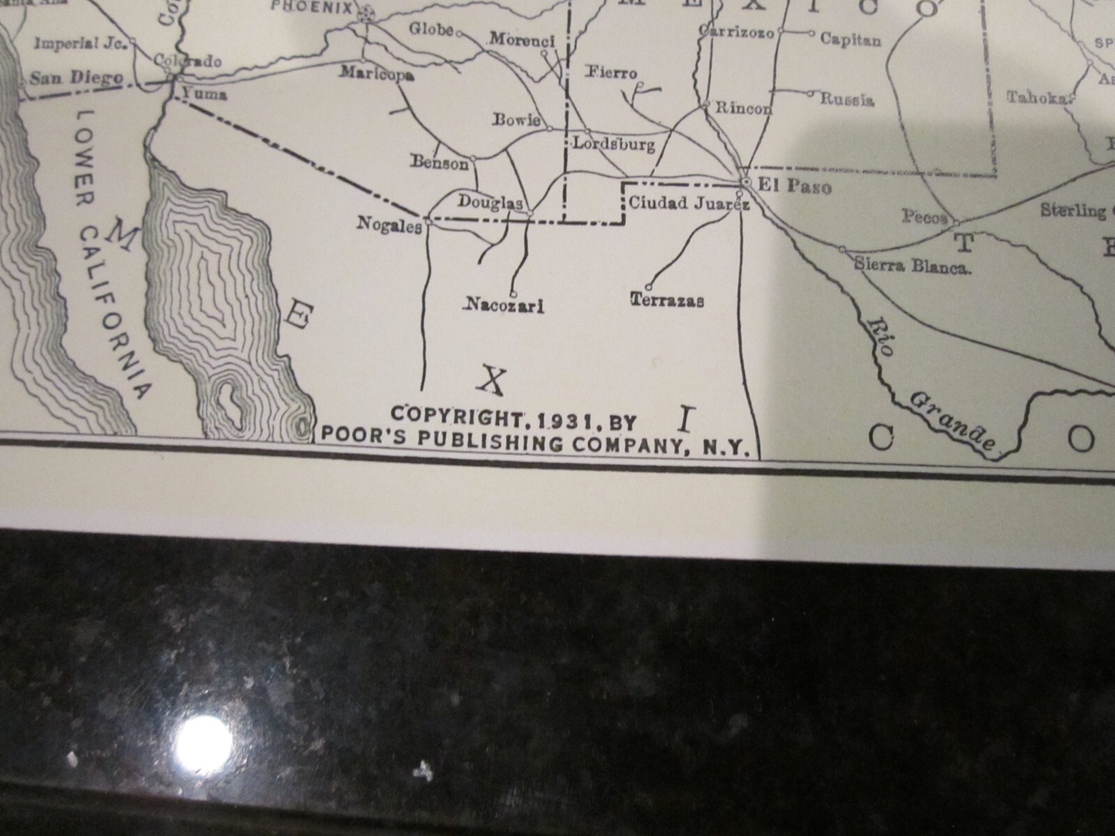 1931 MAP OF THE NORTHERN PACIFIC RAILROAD SYSTEM – 17″ X 11″ – HEAVY STOCK PAPER