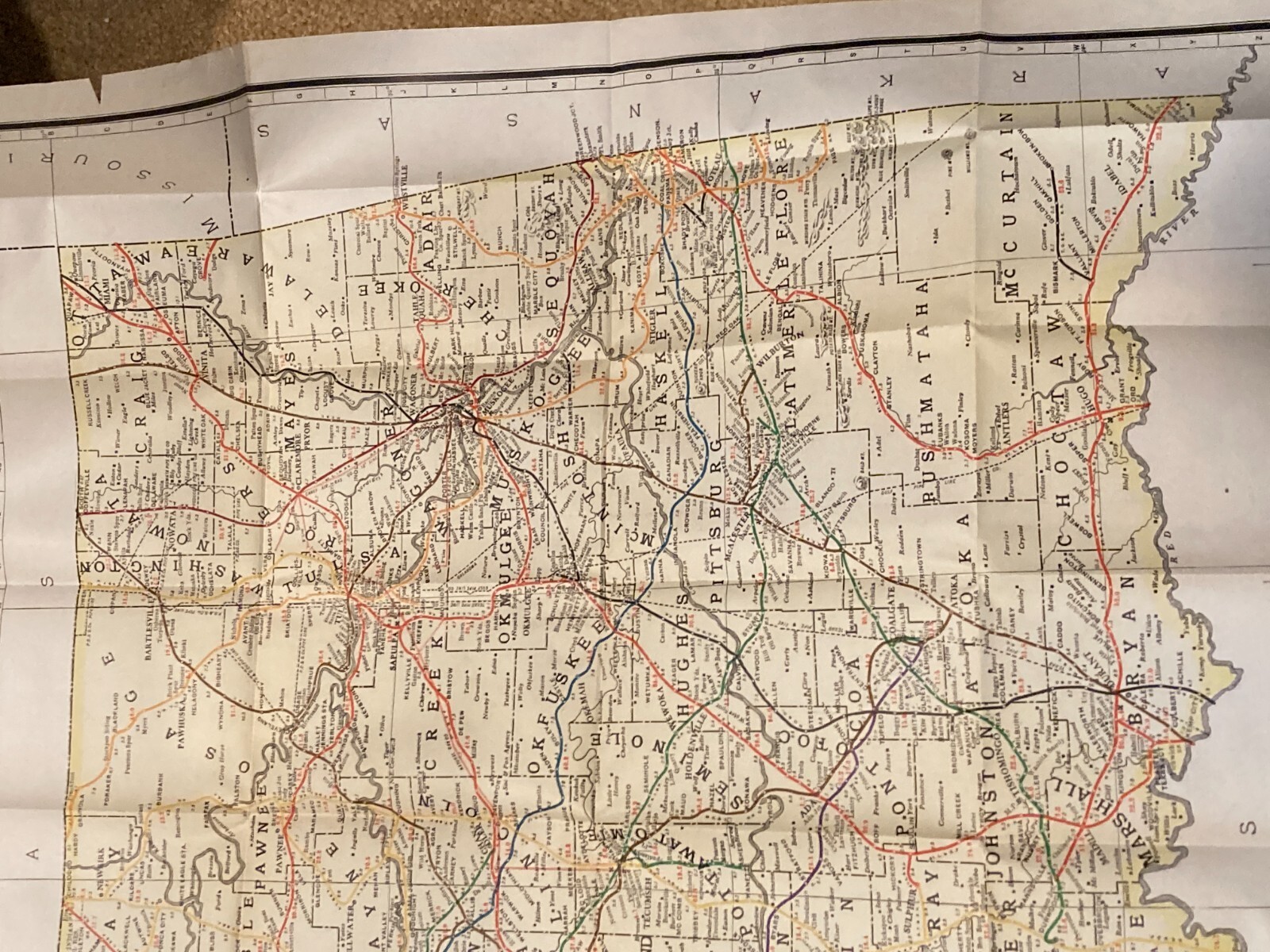 Railroad Map of Oklahoma by Corporation Commission of Oklahoma 1913