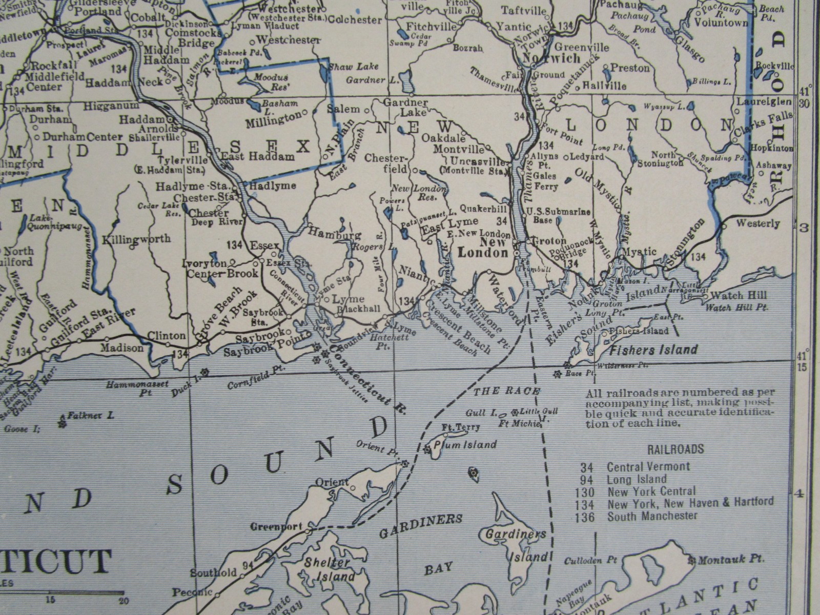 15% off. CO CT GREAT DEPRESSION era 1931 COLORADO RAILROAD Map or CONNECTICUT