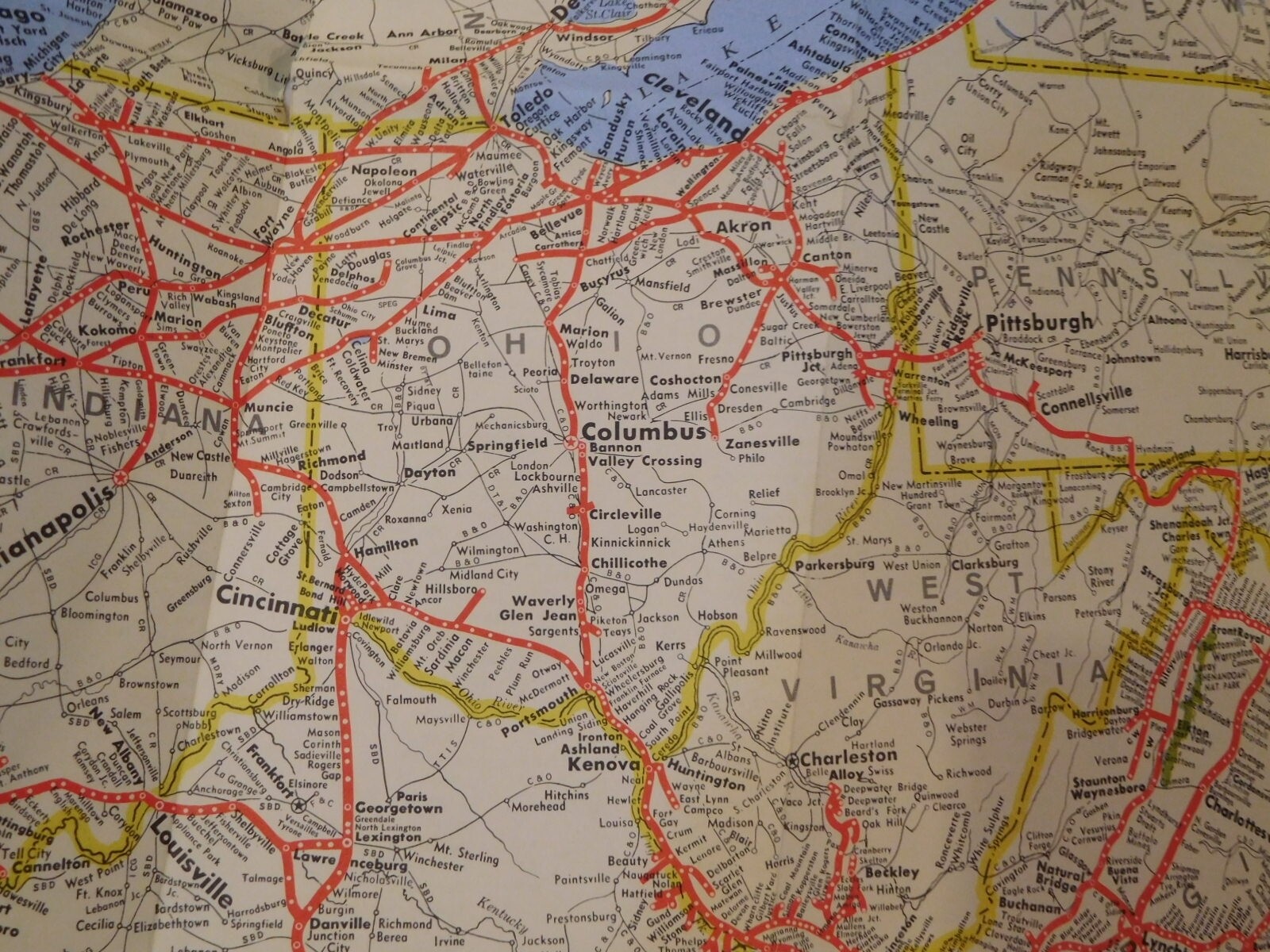 Map Norfolk Southern Operating subsidiaries 1983 NS