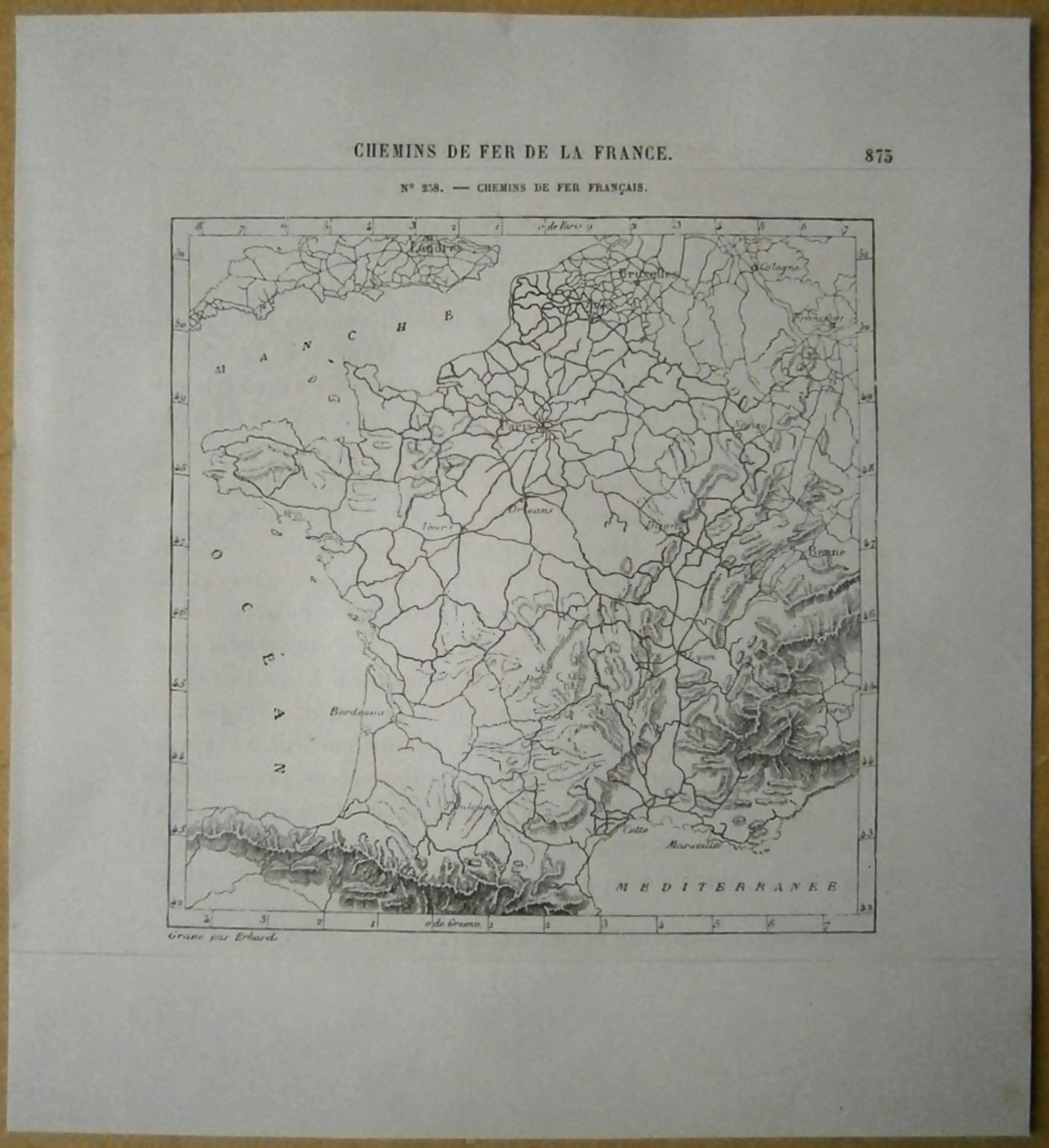 1877 Perron map: Railroads in France (#238)