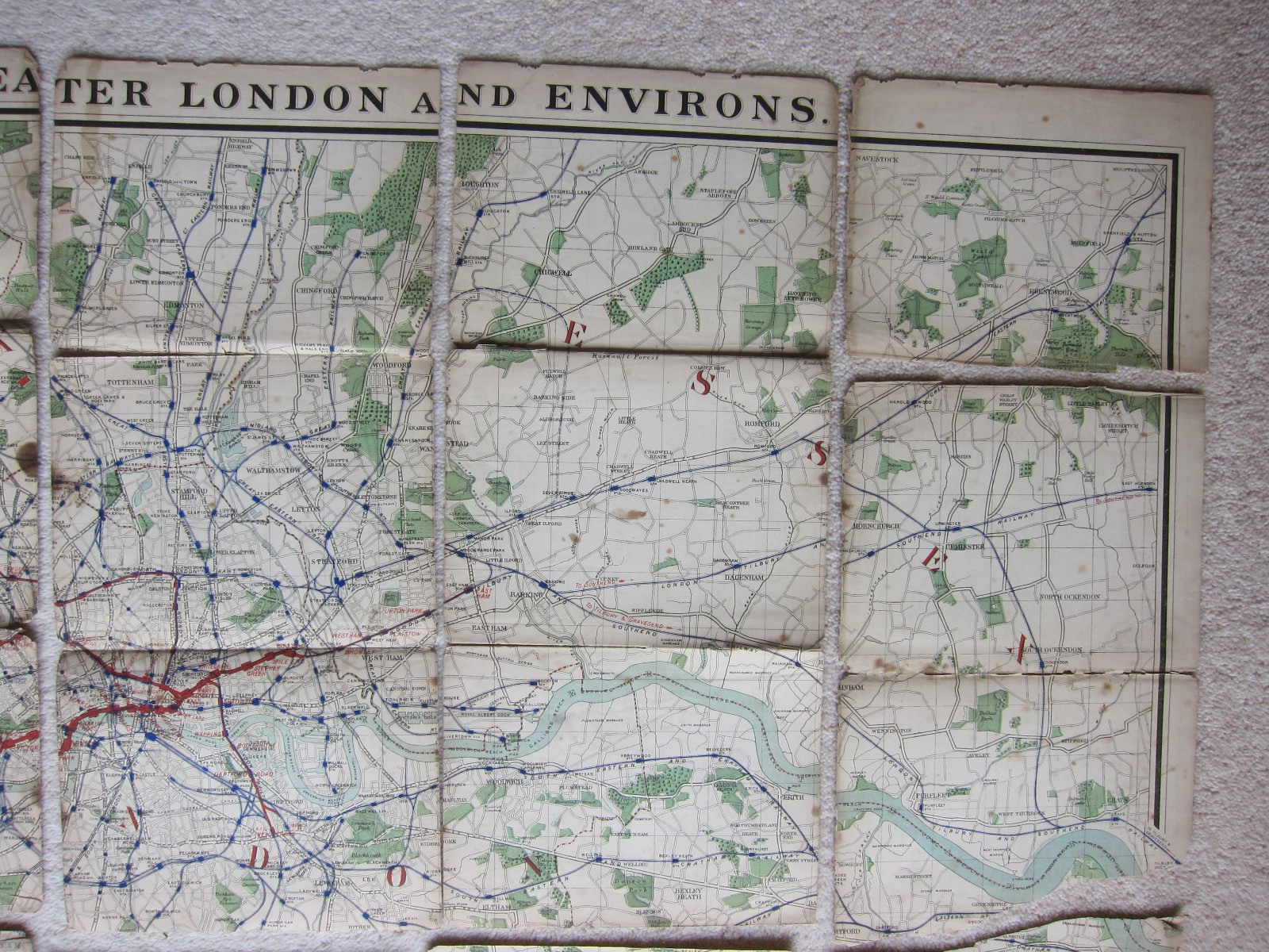 The “District” Map of Greater London & Environs. District Railway Co 1st Ed 1902