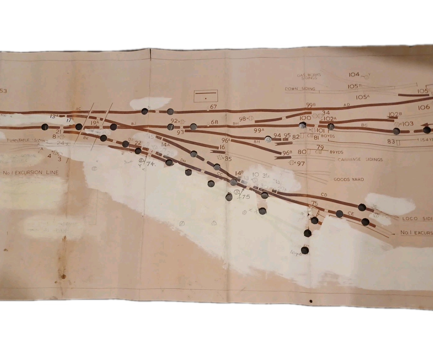 Railwayana B R(W) Western Super Mare Copy (Offical) Signal Box Diagram 280cm…