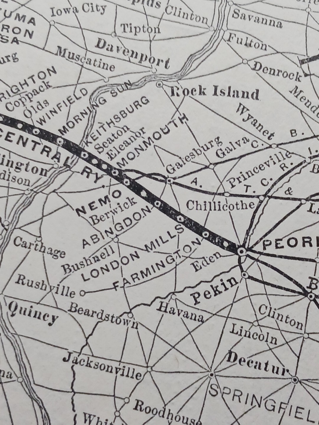 ~1904 Train Route Map IOWA CENTRAL RAILWAY all Railroad Lines Marked Vintage Map