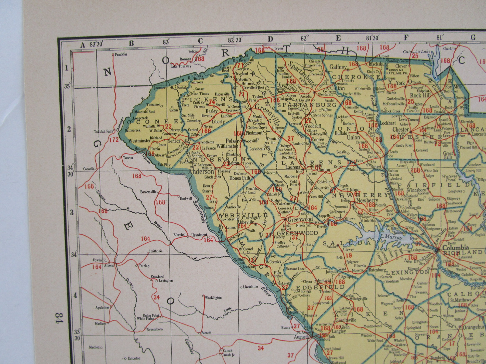 PA SC 1942 PENNSYLVANIA State RAILROAD Map. CORNWALL RR or SOUTH CAROLINA Map