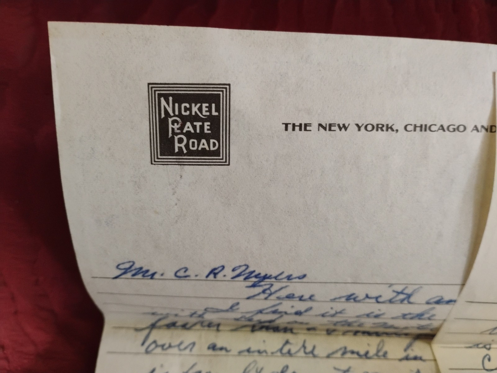 2-Nickle Plate Road Railroad Safety Letters From 1962