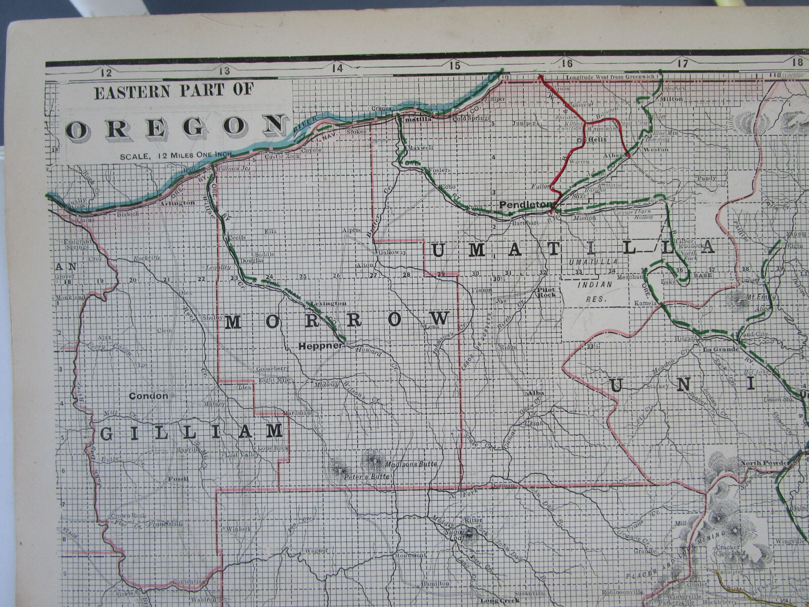 OR 1897 EASTERN OREGON Cram RAILROAD Map SUMPTER VALLEY RR or PROVIDENCE RI City