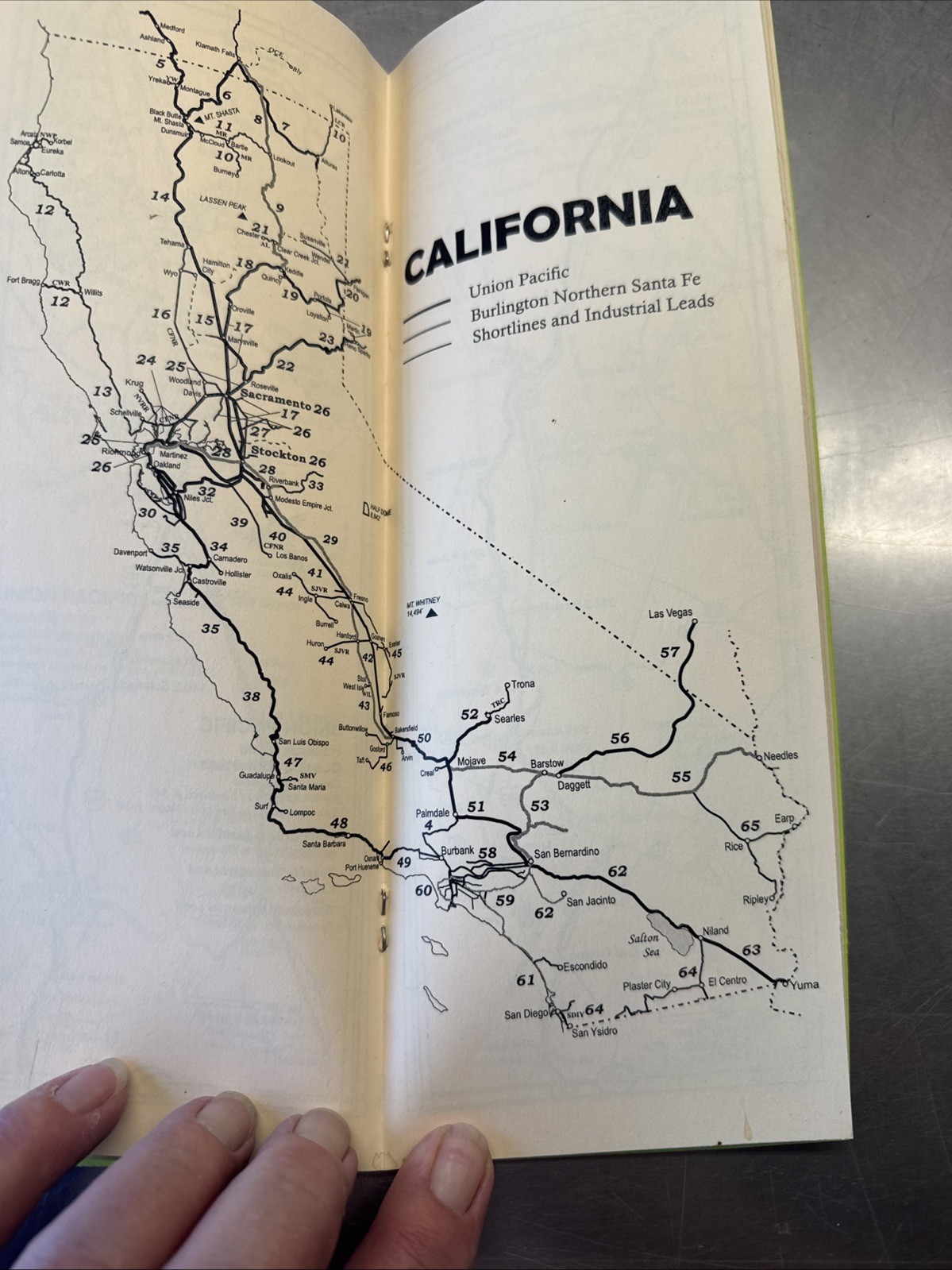 2005 California Railroad Map Pocket Guide. All The State Including Station Index