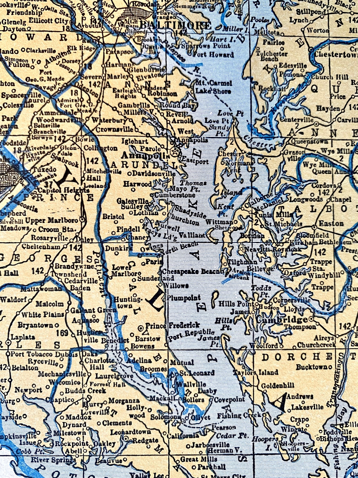 RHODE ISLAND, MASSACHUSETTS, MARYLAND & DELAWARE 1935 Railroad Maps. Hammond
