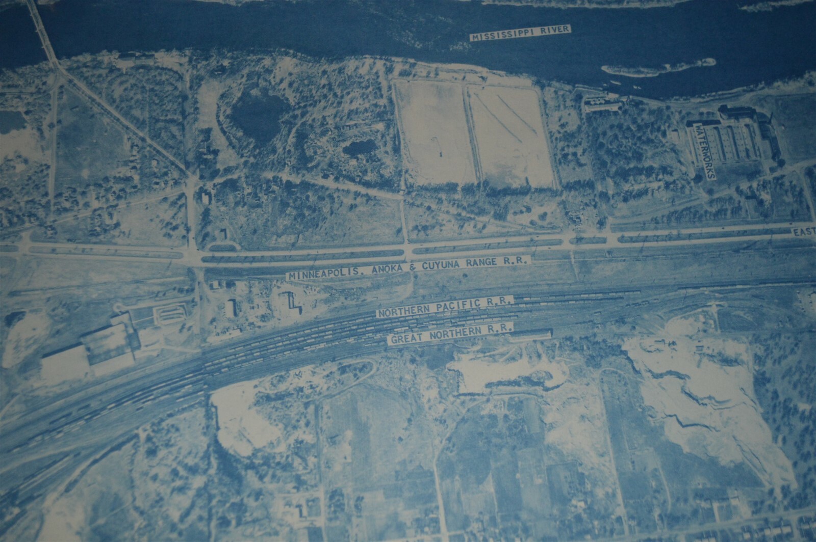 1958 Minnesota Hwy Dept Minneapolis Map N & NE Columbia Heights Railroad Yards