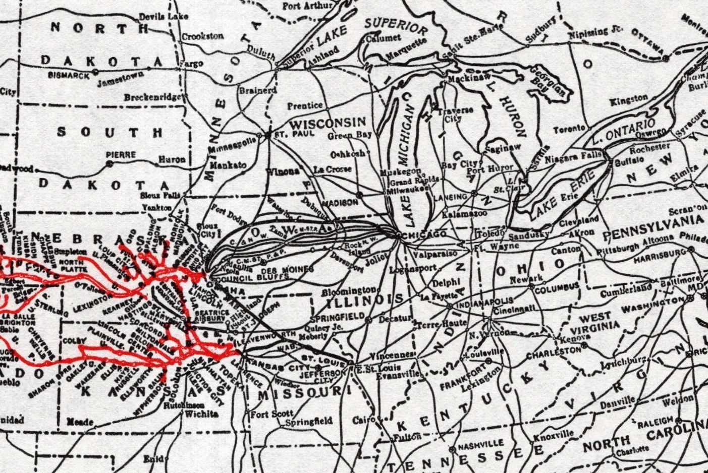 1929 Antique UNION PACIFIC RAILROAD Map Vintage Union Pacific Railway Map 2907