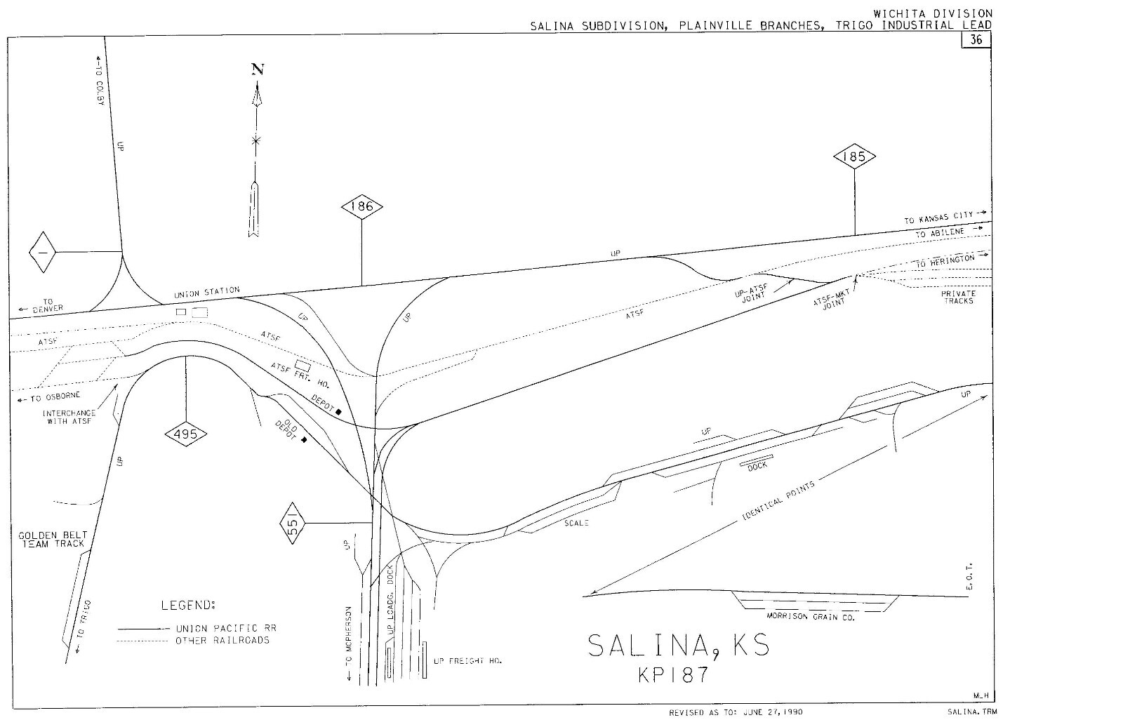 Union Pacific 1990 Wichita Division – 5 Condensed Profile PDF Pages on DVD