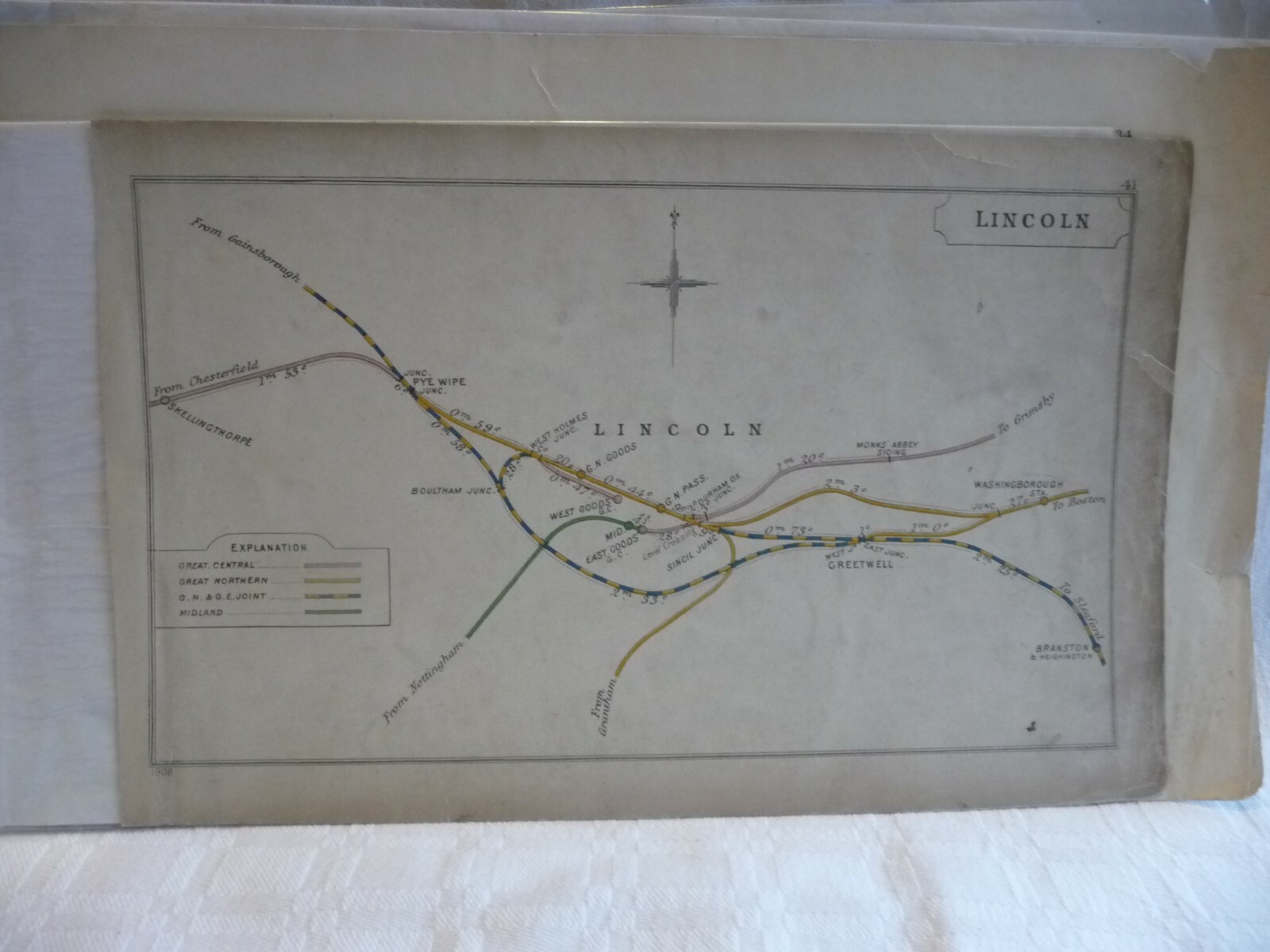 EA04 -0017- Railway Clearing House Map – Lincoln 1908