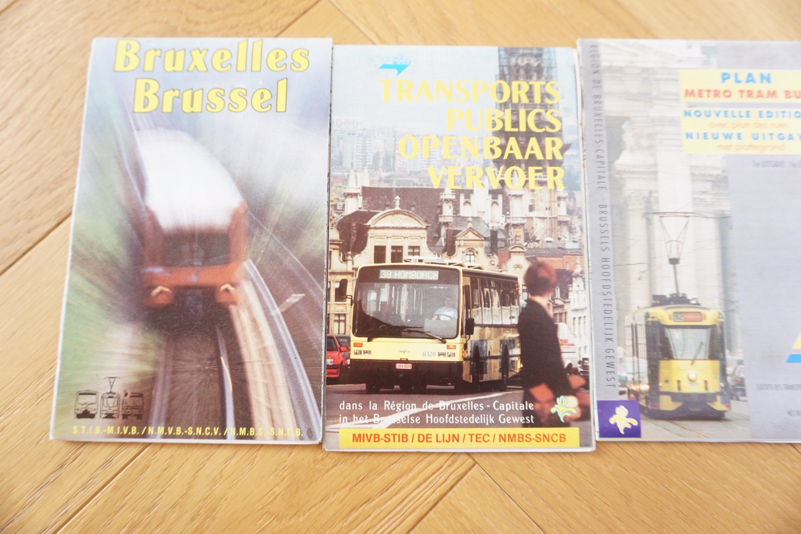 1980s 1990s Belgium Brussels Tram Tramways Railway Bus Map x4