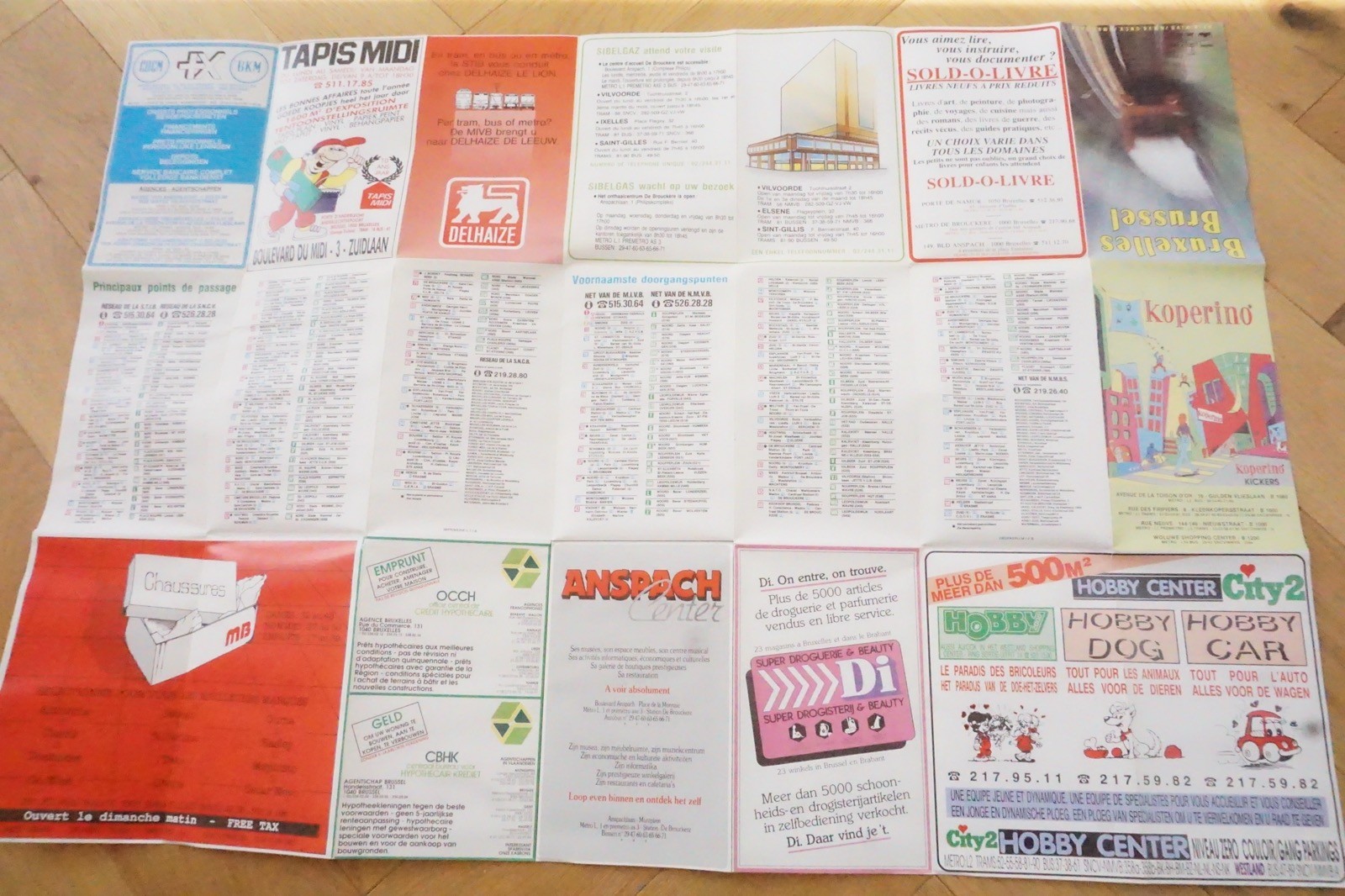 1980s 1990s Belgium Brussels Tram Tramways Railway Bus Map x4