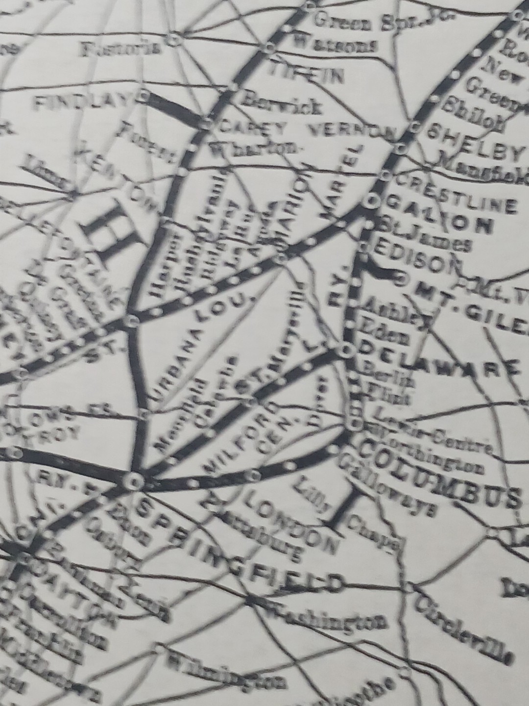 1901 Railroad Map CLEVELAND CINCINNATI CHICAGO & ST LOUIS RAILWAY Big Four Route