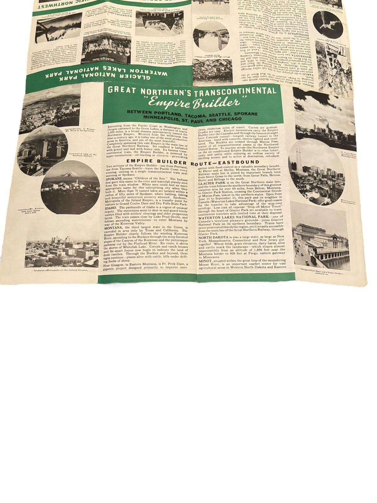 GN Rwy Great Northern Railway Empire Builder Route Map of US 1939 E-11-39