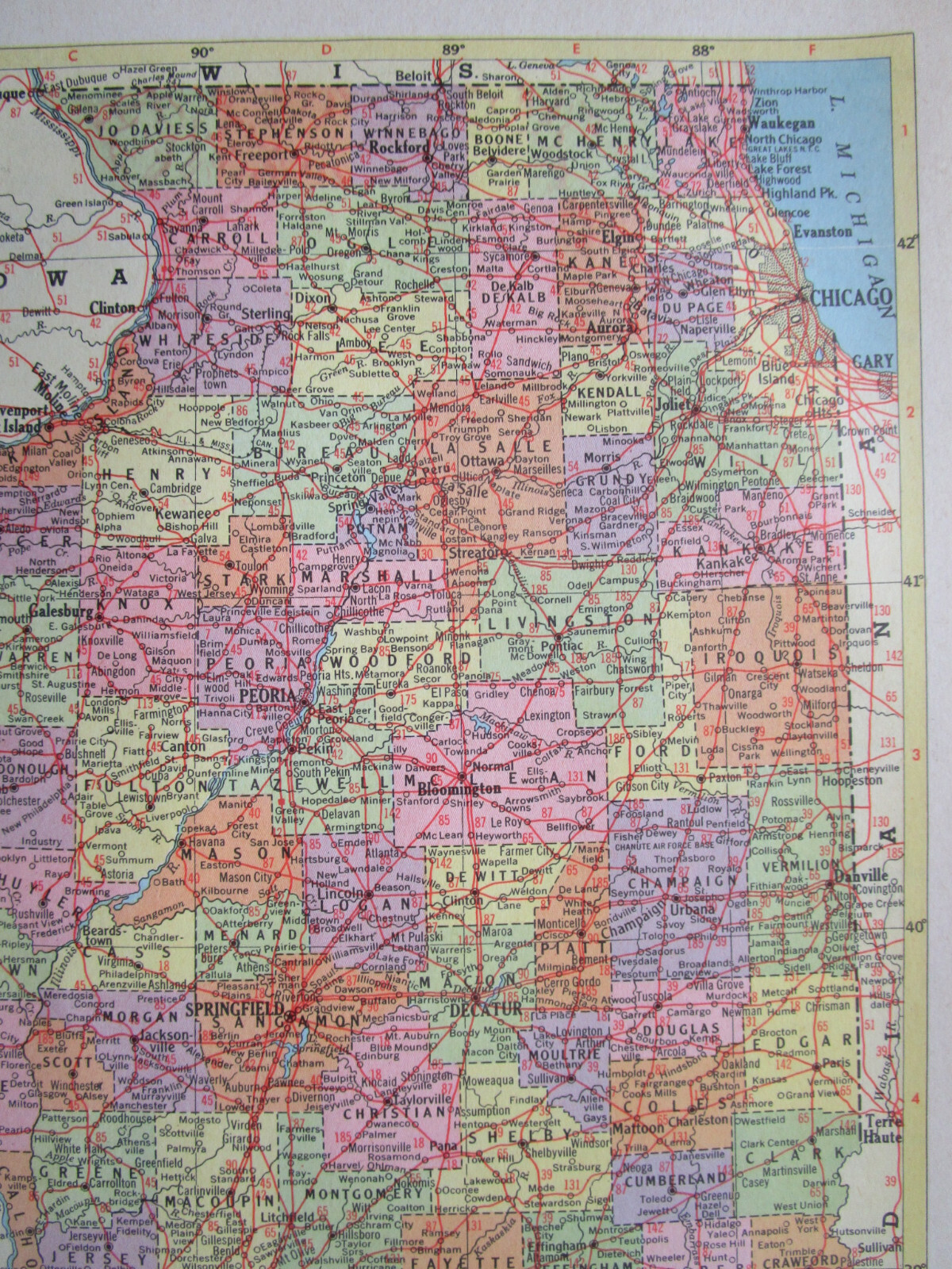 IL ID 1956 ILLINOIS RAILROAD Map LITCHFIELD & MADISON RR ~or~ IDAHO. NEZPERCE RR