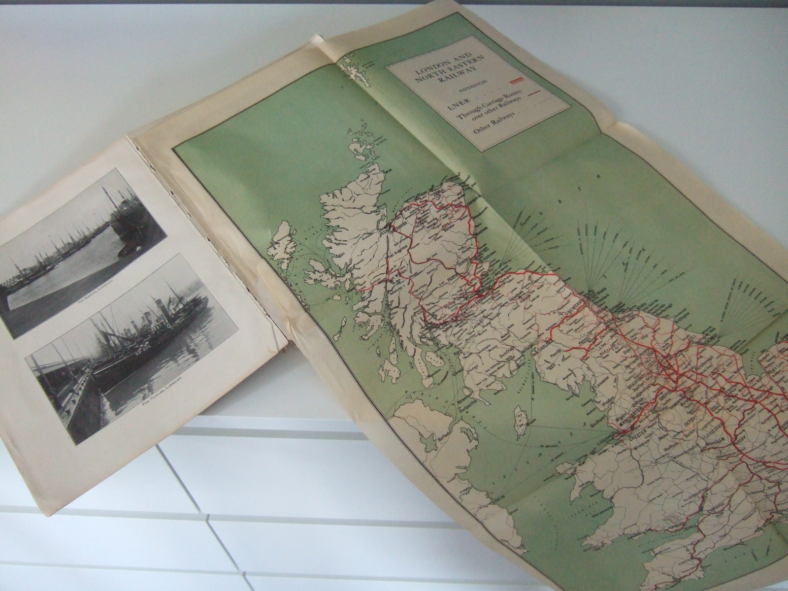 1928 Ports of the LNER Book. 9 Fold-Out Dock Plans, Map, Steamships, Dock sizes.