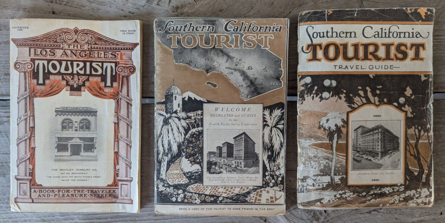 Southern California / L.A. Tourist Map Booklet Travel Guide Pacific Electric RR