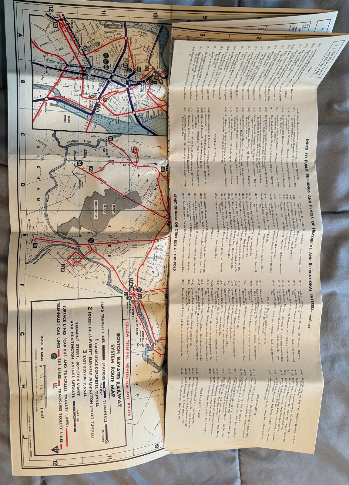Boston Elevated Railway Route Map 6th Edition Transit Foldout & Travel Info book