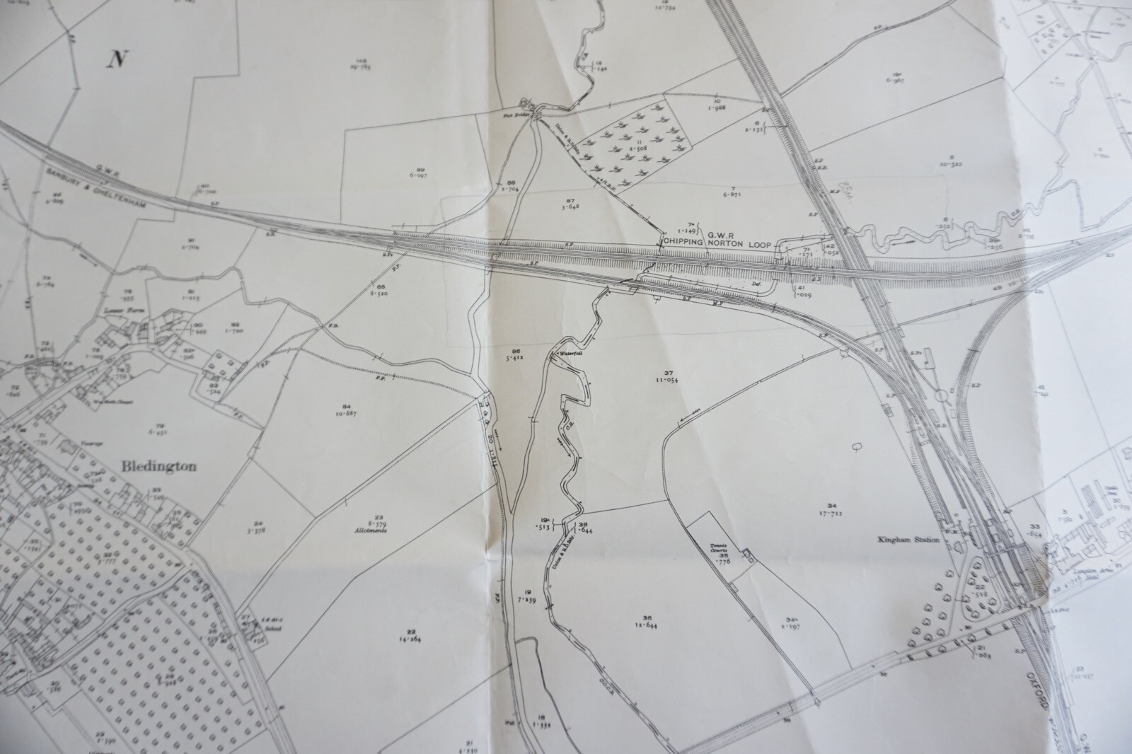 1922 Kingham GWR Chipping Norton Gloucester Railway OS Railway Map