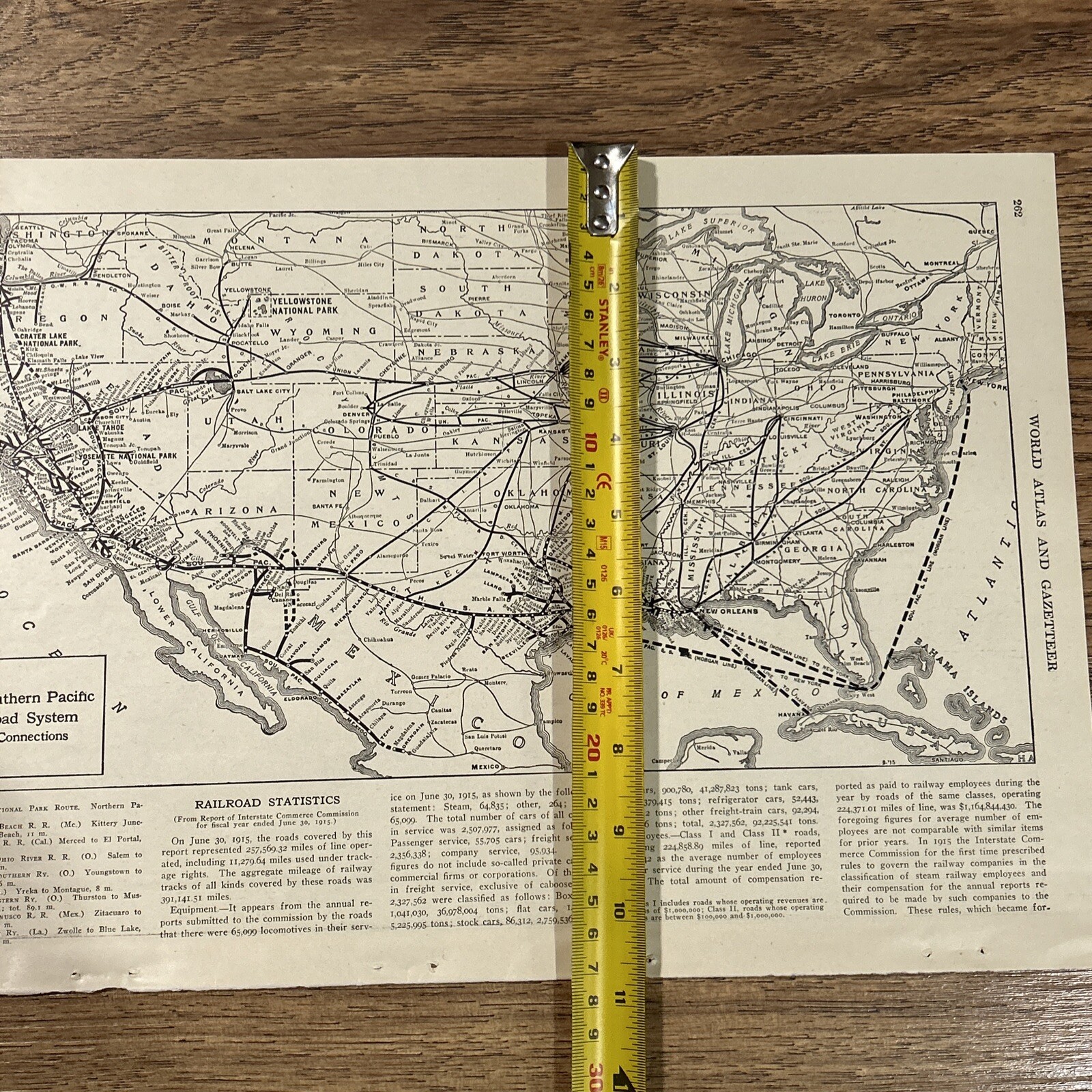 Antique 1917 Map Of The Southern Pacific Railway System 15×11 Inches