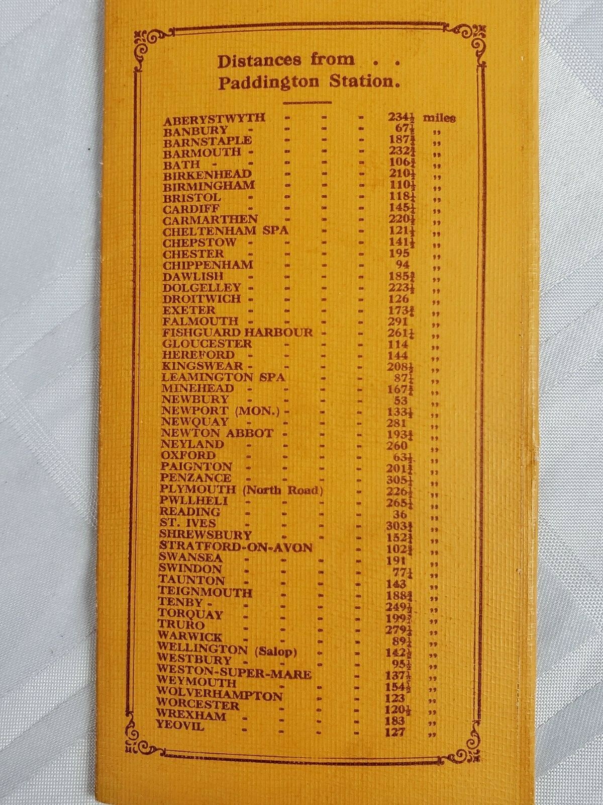 MAP OF THE GREAT WESTERN RAILWAY VINTAGE RAILROAD REFERENCE BOOKLET TRAIN ROUTE