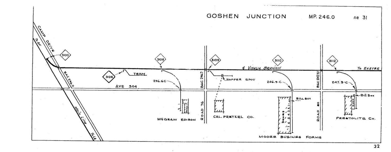 Southern Pacific RR 73 Exeter Branch Fresno-Goshen Jct + SPINS PDF pages on DVD