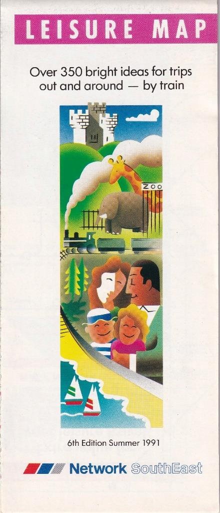 1991 BR British Rail Network Southeast railroad ” Leisure Map”