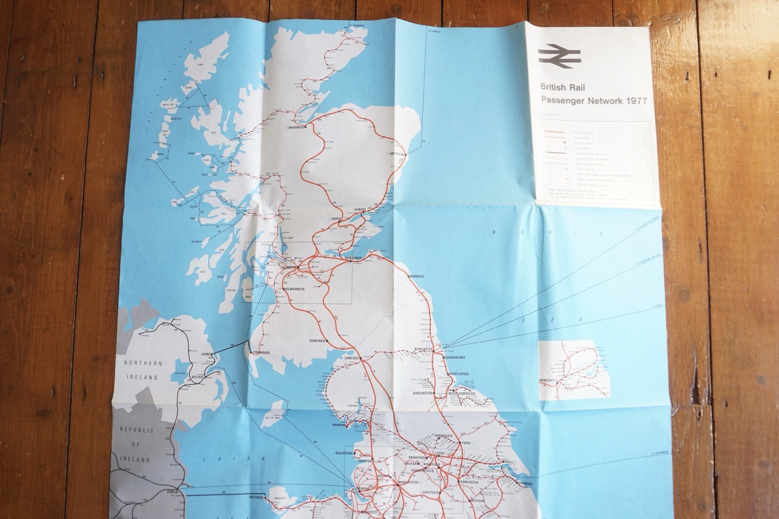 1977 British Rail Passenger Network Railway Map