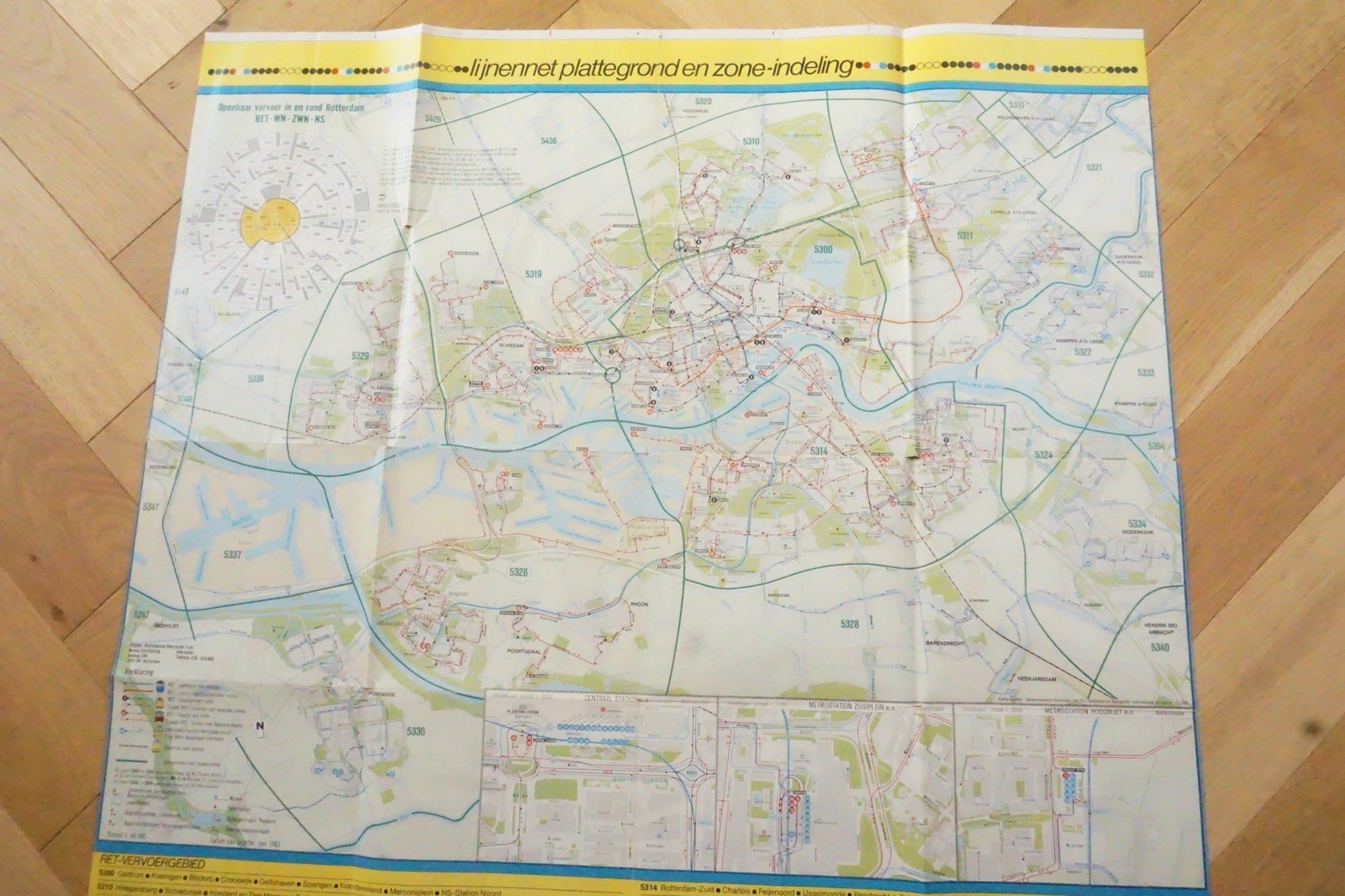1983 1988 1990 RET Netherlands Holland Railway Bus Tram Route Map x3