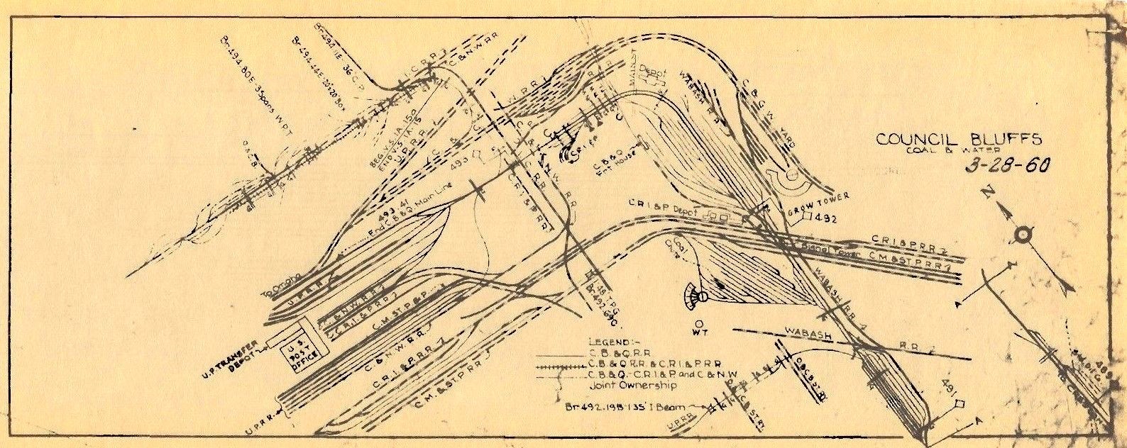 CB & Q RR Burlington Route 1967 Creston Lines Track Chart PDF Pages on DVD