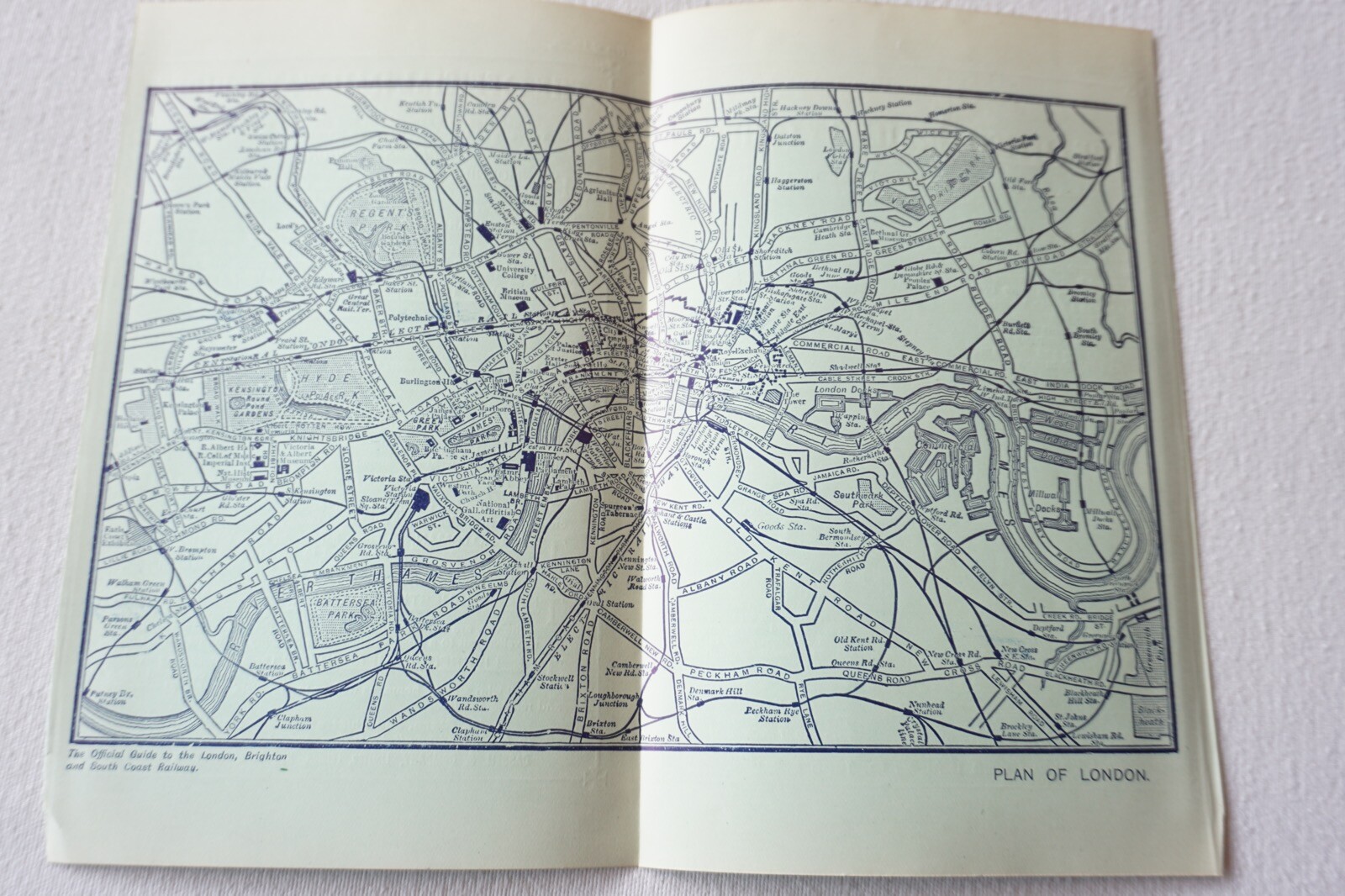 1912 London Brighton South Coast LBSCR Railway Map of London VGC
