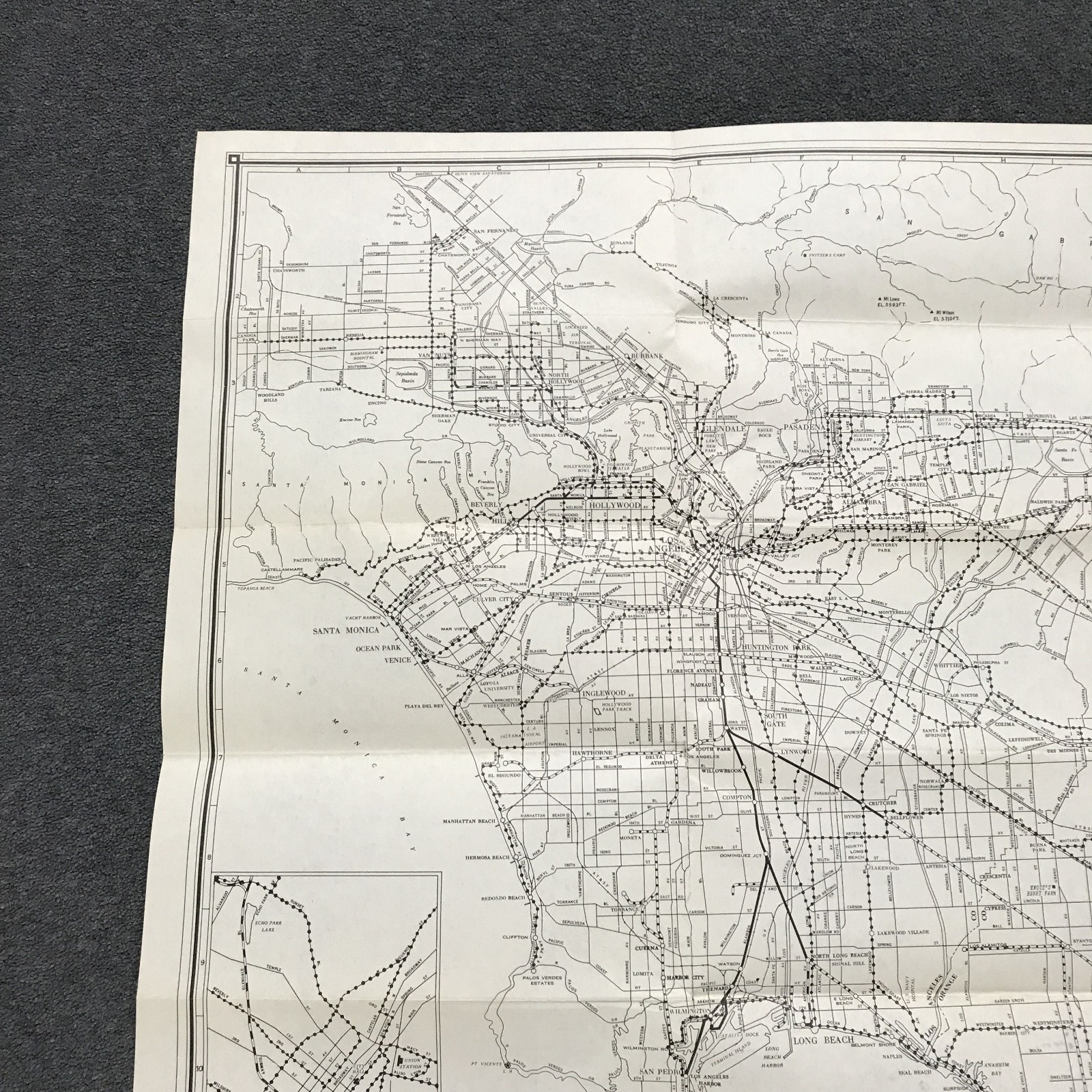 A Map Of Pacific Electric Lines In Southern California – 1952 – System Map