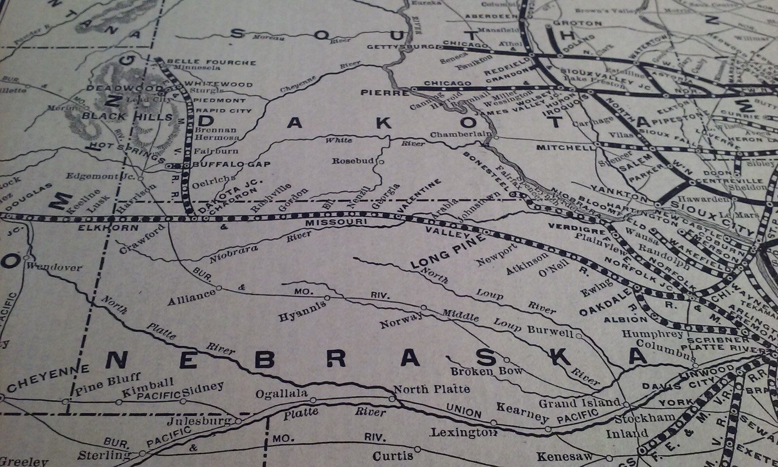 Rare 1903 Railroad Map of The CHICAGO & NORTHWESTERN Railway System & Routes