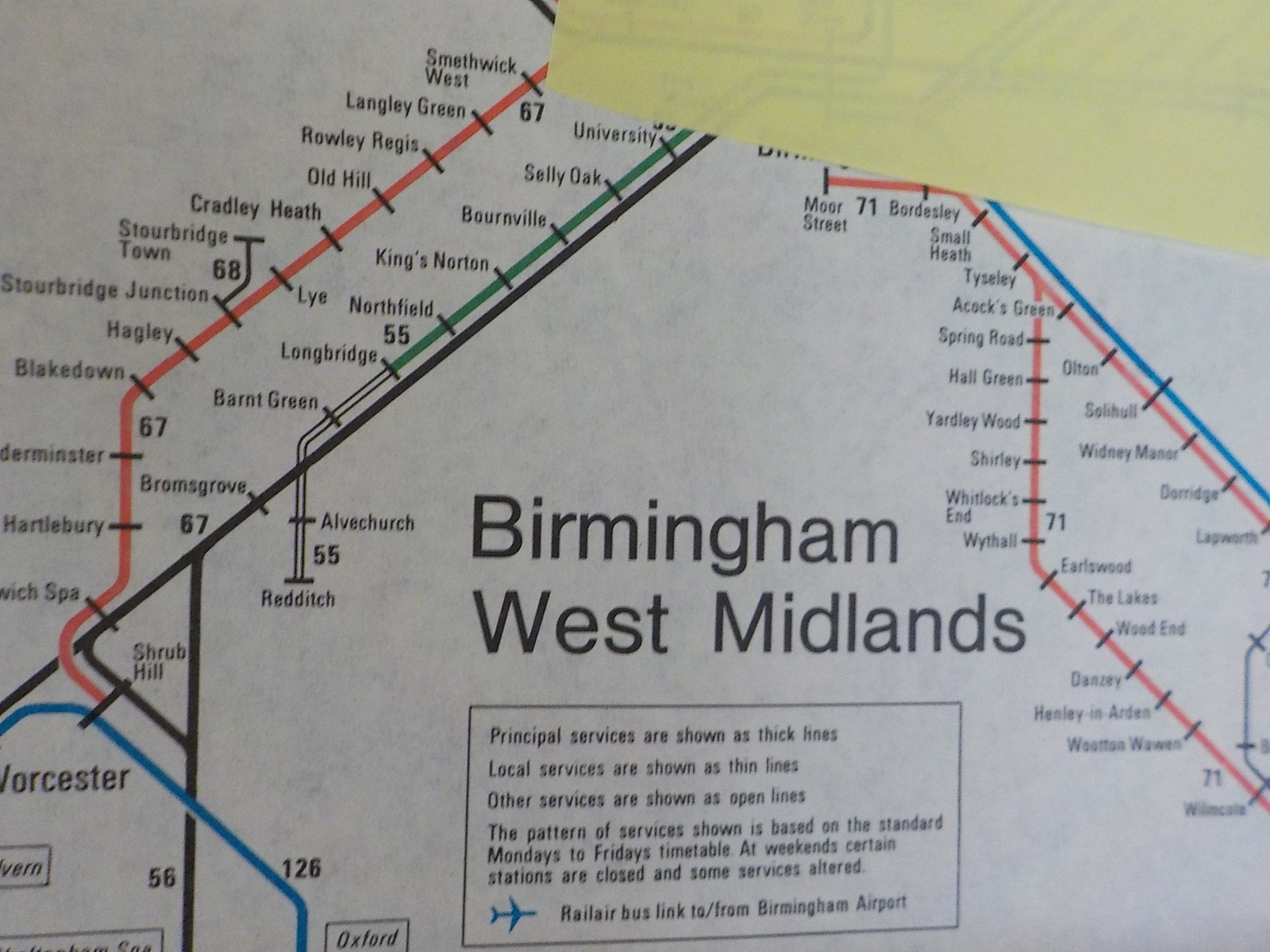 Map British Rail Passenger Network 1983-1984 International Passenger Network