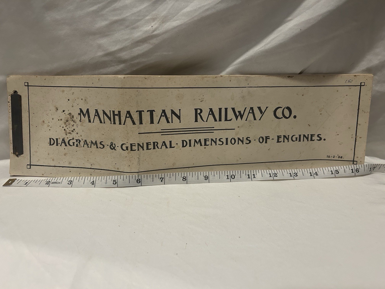 Antique 1902 Manhattan Railway Co. Engine Diagrams & Dimensions Blueprint Book
