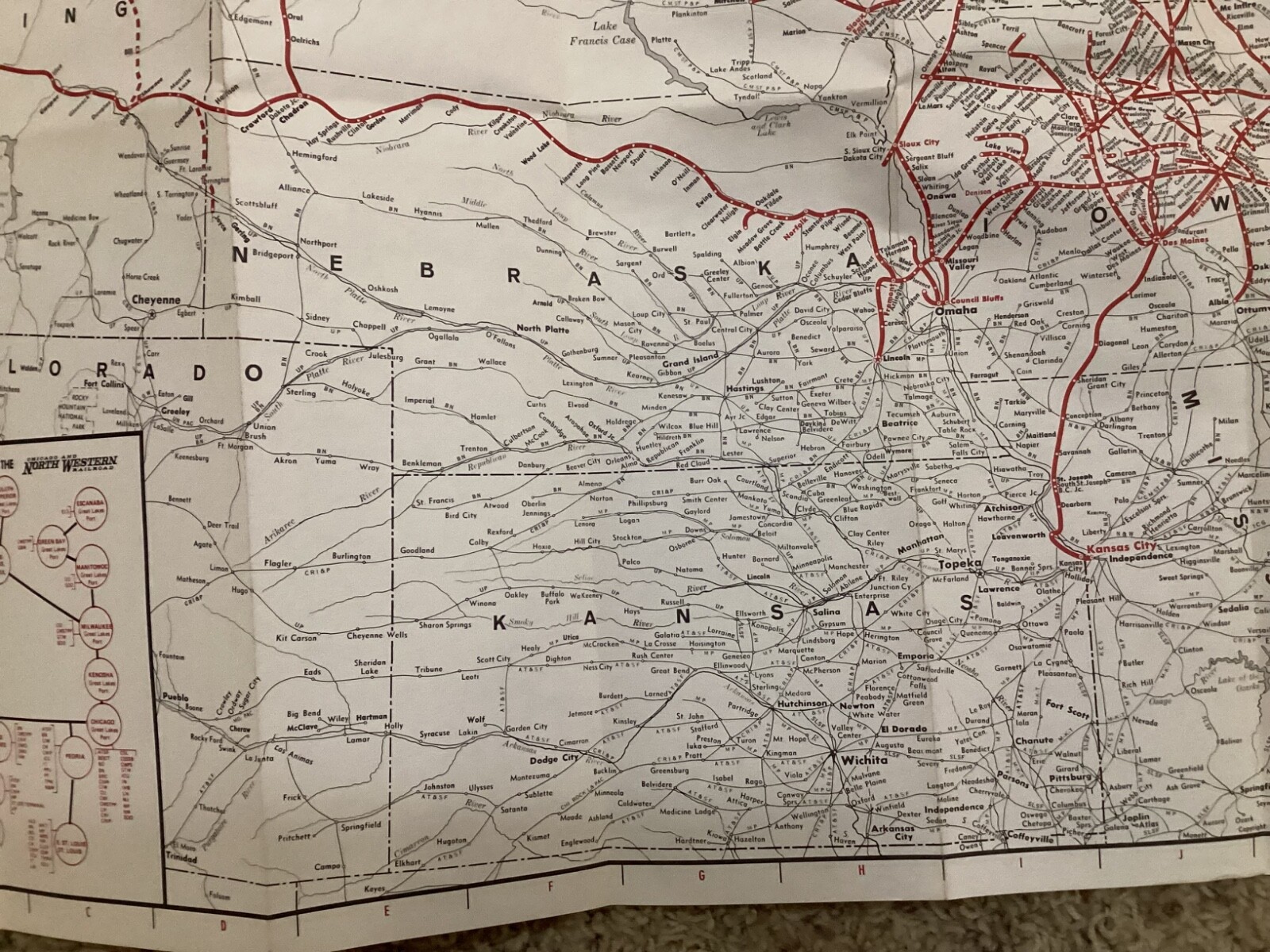 1979 CHICAGO AND NORTH WESTERN TRANSPORTATION COMPANY SYSTEM MAP