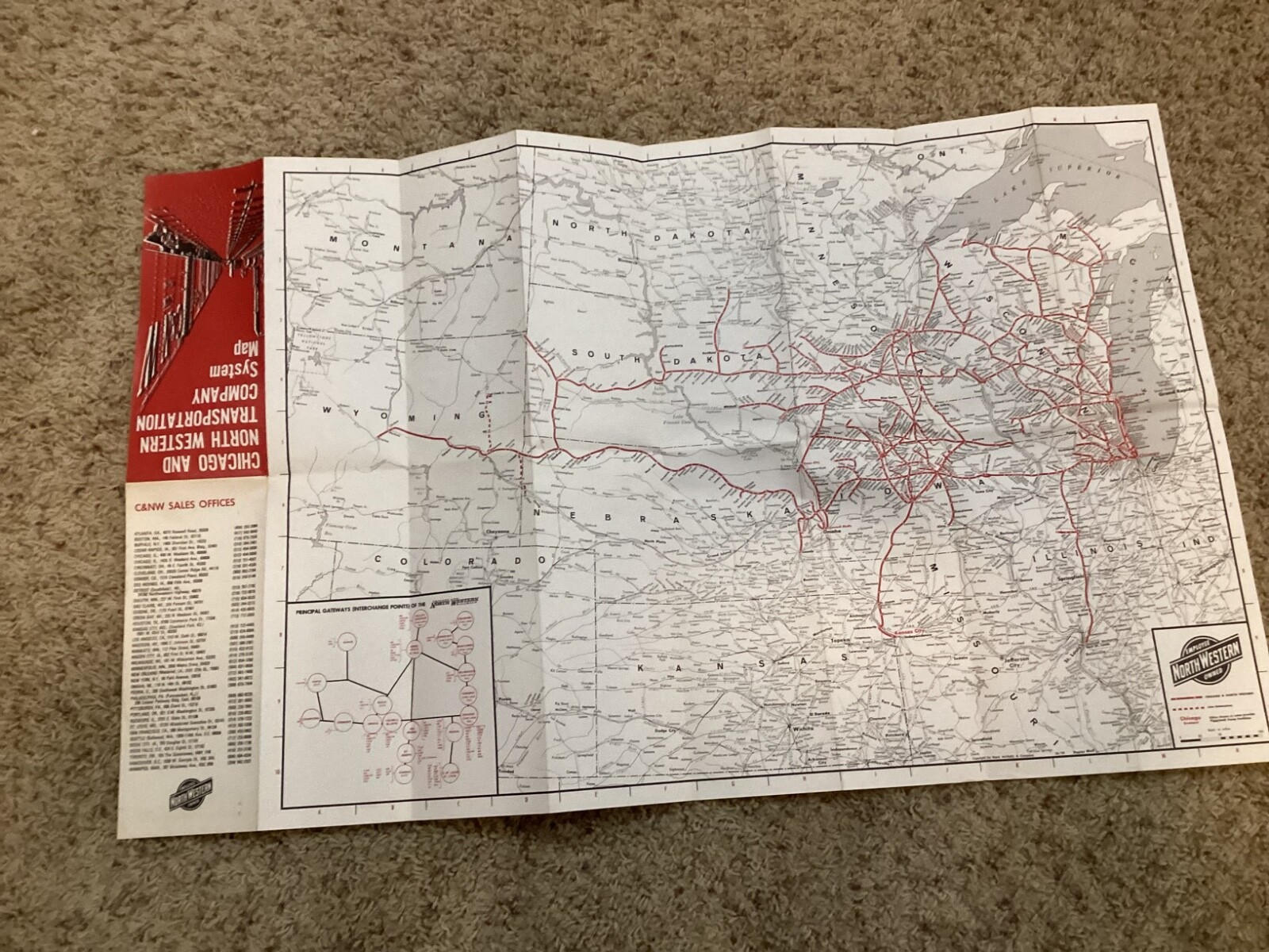 1979 CHICAGO AND NORTH WESTERN TRANSPORTATION COMPANY SYSTEM MAP