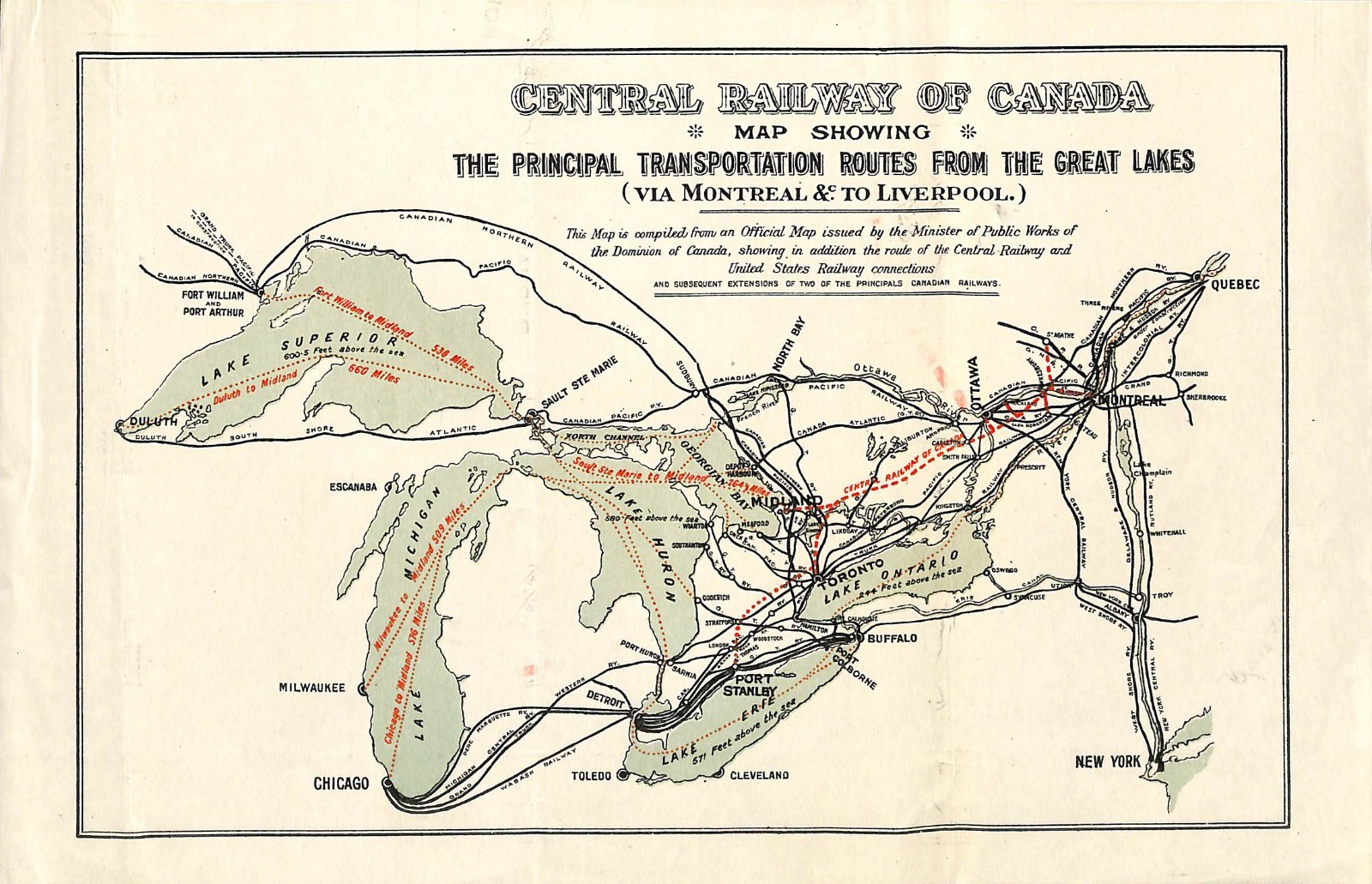 Central Railway Company of Canada – Prospectus & Colour Map – 1914 – RARE