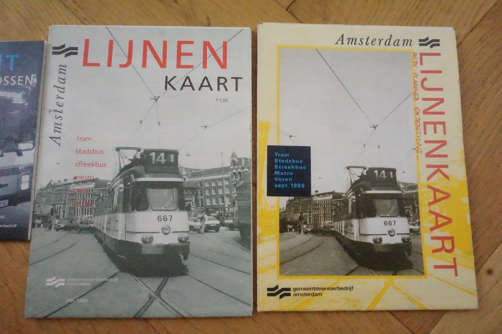 1980s Amsterdam Netherlands GVB Bus Tram Route Map x4